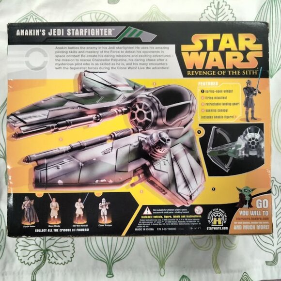 STAR WARS REVENGE OF THE SITH ANAKIN'S JEDI STARFIGHTER w/ ANAKIN - Picture 4 of 10
